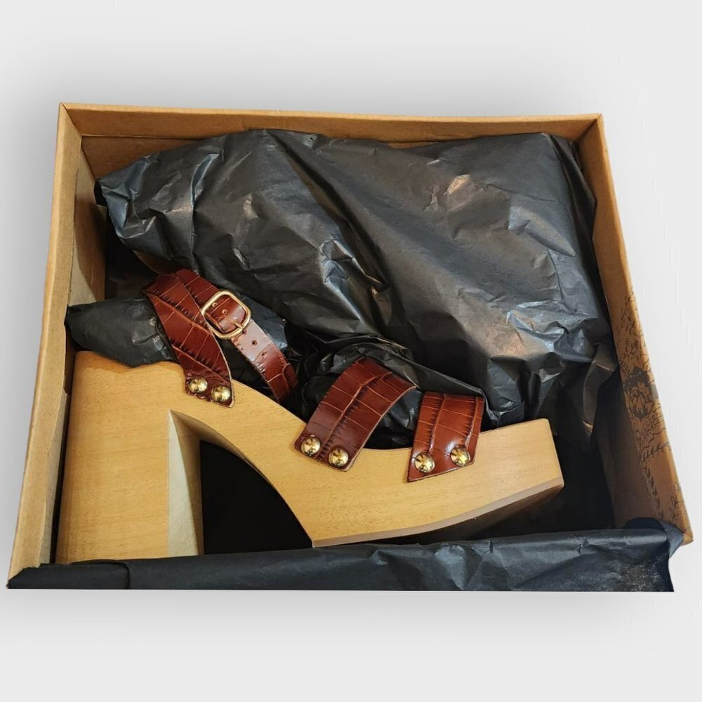 Free People Mallory Leather Clog Sandal Brown - Picture 8 of 8